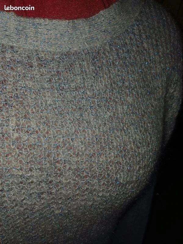 Light blue sweater with metallic film, Caroll brand, size 44 – photo 3